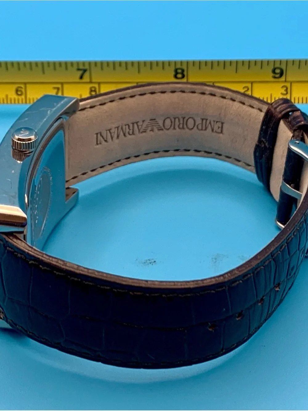 EMPORIO ARMANI AR-0154 Men’s Tank Quartz Wristwatch St Steel Case Works New Batt